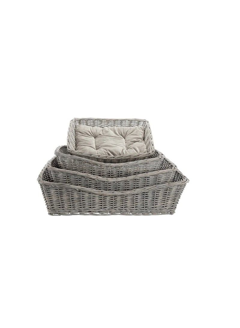 Trixie BE NORDIC Wicker Grey Basket With Cushion For Dogs - Image 2