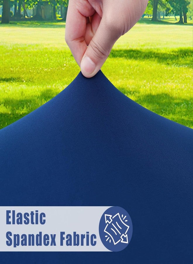 Moosfor Round Spandex Tablecloth, Elastic Fitted Waterproof Tablecloths for 36"-44" Tables, Stretch Washable Picnic Table Cover for Camping, Dining, Indoor and Outdoor, Navy - Image 2