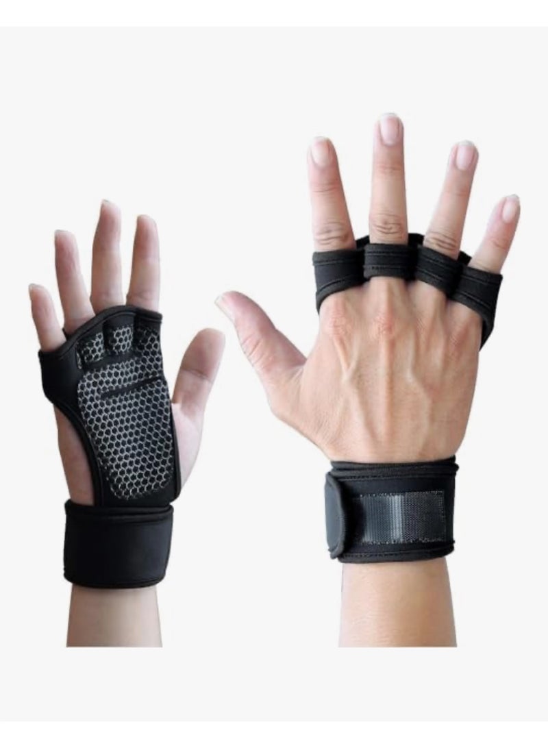 McMola Sport Gloves Weightlifting Gloves Wrist Wraps for Gym Fitness Dumbbell Workout Pull-ups Training Ventilated Palm Protection Men Women (Size: XL) - Image 1