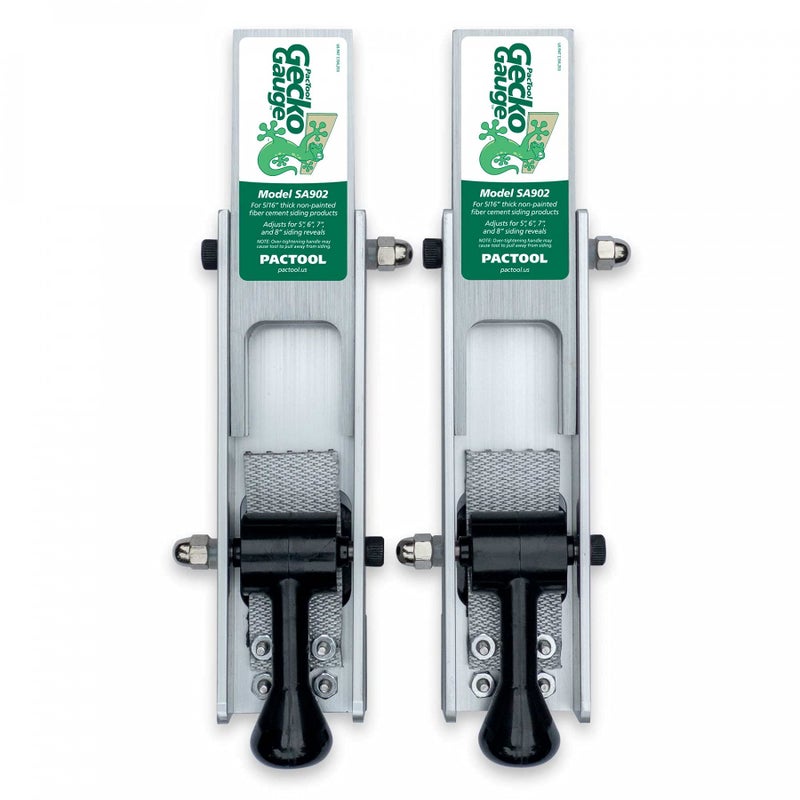 PacTool Gecko Gauge, The Original Home Siding Installation Kit - For Use with 5/16 Inch Fiber Cement Siding and James Hardie Siding, Includes 2 Gecko Gauge Clamps - Image 1