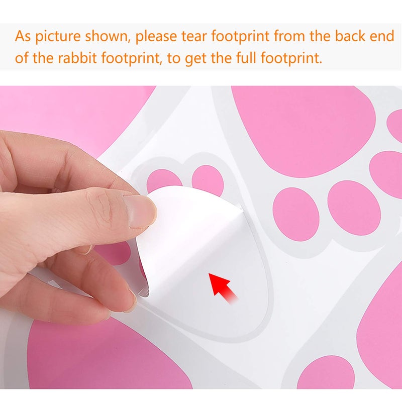 TUPARKA 6 Sheet 36 Pcs Easter Bunny Feet Home Floor Bunny Clings Decals Stickers for Easter Easter Party Game Decorations, Mixed Size - Image 3