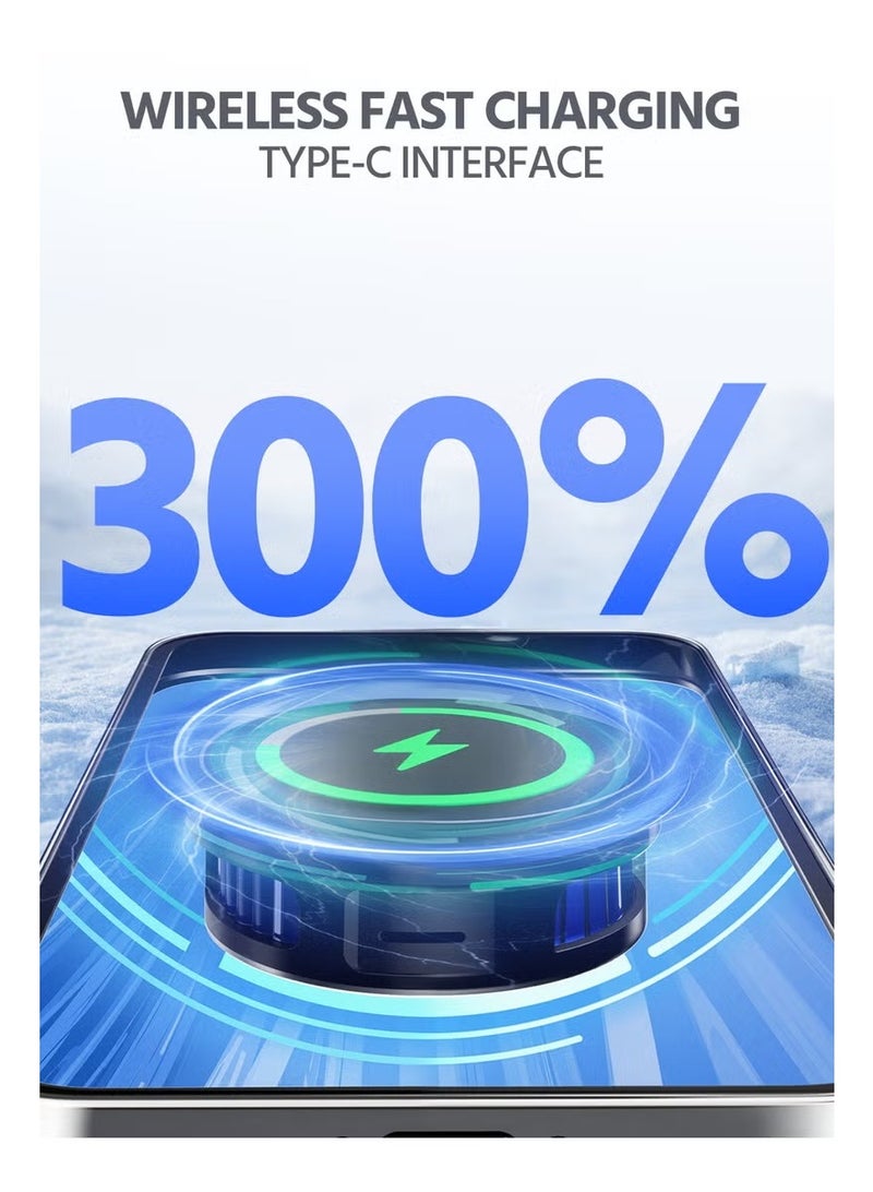 Magnetic Phone Cooler with Magnetic Charging, Portable Phone Cooling Fan, Universal Phone Fan Cellphone Radiator with RGB Light, Mini Phone Cooler - Image 2