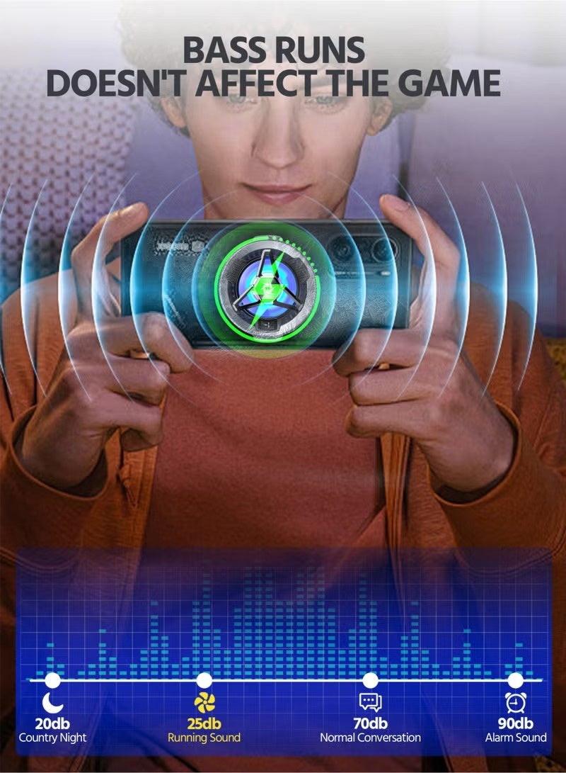 Magnetic Phone Cooler with Magnetic Charging, Portable Phone Cooling Fan, Universal Phone Fan Cellphone Radiator with RGB Light, Mini Phone Cooler - Image 4