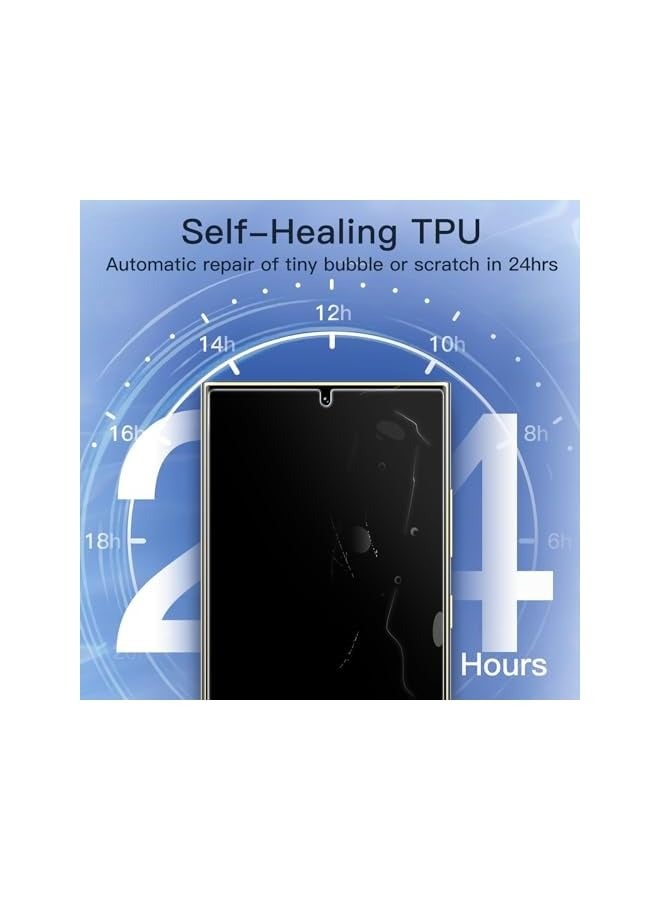 جي تيك واقي شاشة للخصوصية من JETech لهاتف Samsung Galaxy S24 Ultra 5G 6.8 بوصة مع واقي عدسة الكاميرا، طبقة TPU مرنة مضادة للتجسس، متوافق مع فتح بصمات الأصابع، عبوتان لكل منهما - Image 4