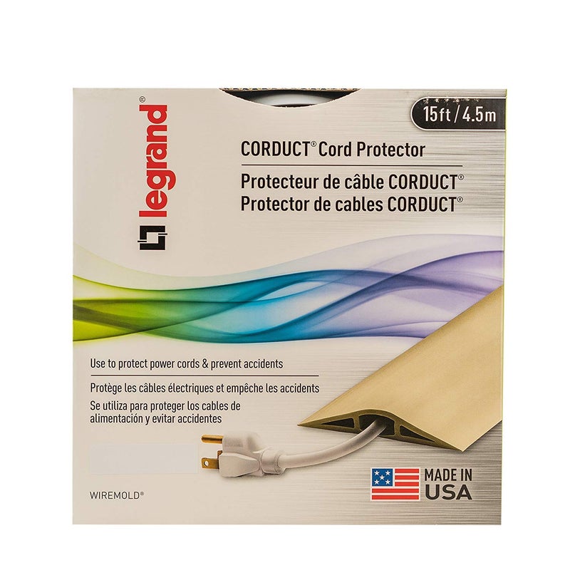 C2G Legrand Wiremold CDBK-15 Corduct 5 Foot Cord Cover for Floors, Holds 1 Cord or Cable, Black (1 Pack) - Image 3