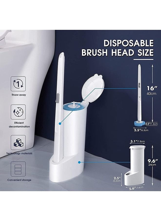 Arabest Disposable Toilet Bowl Cleaning Brush, Disposable Brush Head with 16 Refills Dissolving Wands Replacement Sponge Brush Heads, Soft Toilet Cleaner Brush for Bathroom Toilet Cleaning  - Image 3