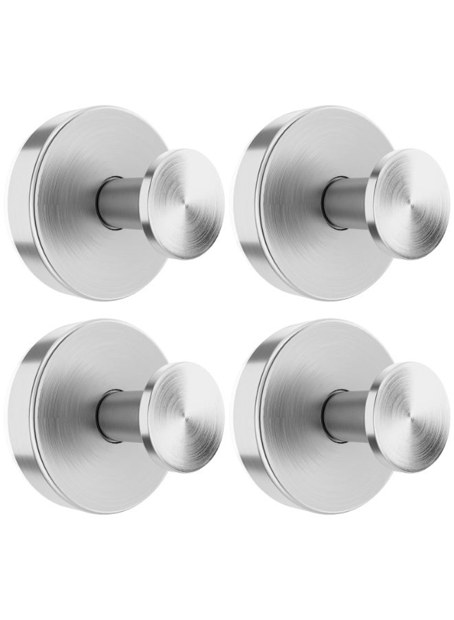 Set of Four Metal Suction Cup Hooks Removable for Glass Windows and Bathroom Showers Ideal for Hanging Towels and Accessories - Image 1