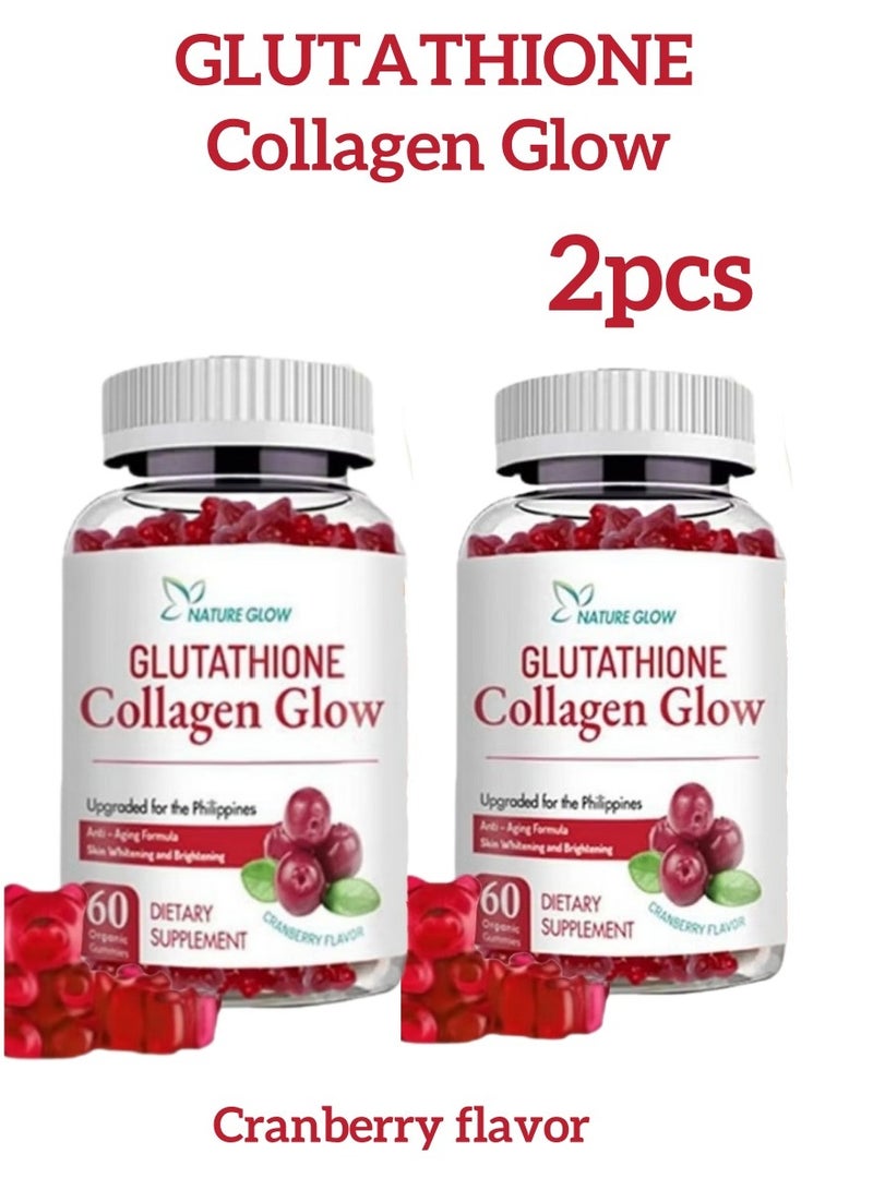ناشر جلو 2 قطعة من فيتامينات الكولاجين المتوهجة - بنكهة التوت البري | مضاد للشيخوخة وتبييض البشرة وإشراق البشرة - Image 1