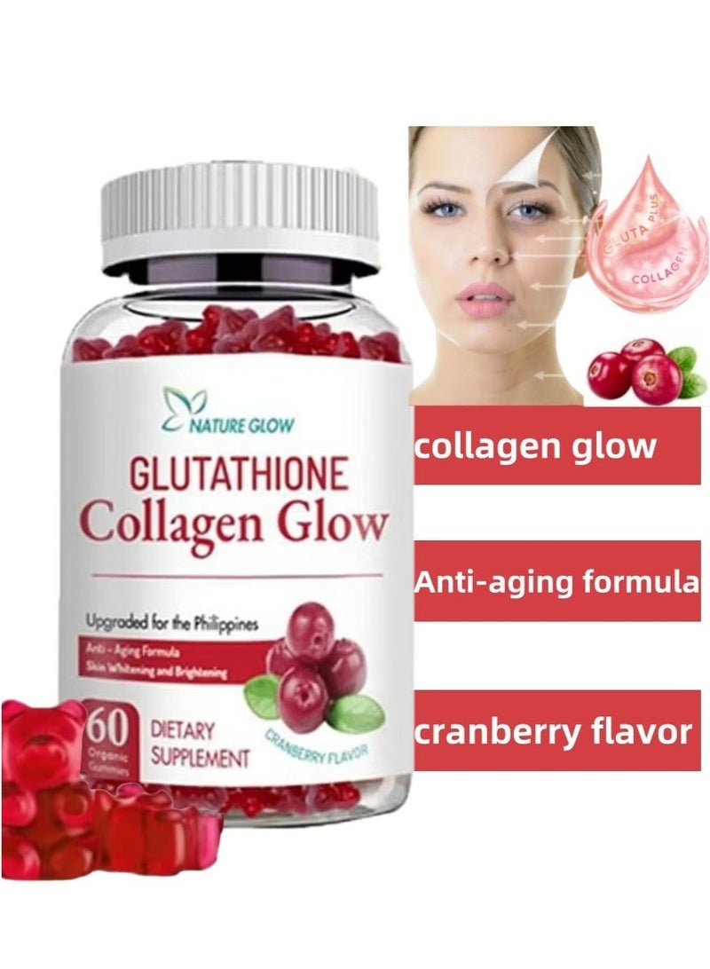 ناشر جلو 2 قطعة من فيتامينات الكولاجين المتوهجة - بنكهة التوت البري | مضاد للشيخوخة وتبييض البشرة وإشراق البشرة - Image 2