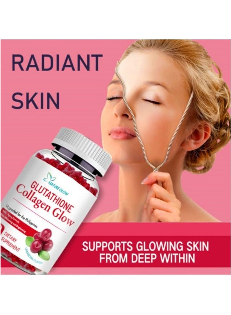 ناشر جلو 2 قطعة من فيتامينات الكولاجين المتوهجة - بنكهة التوت البري | مضاد للشيخوخة وتبييض البشرة وإشراق البشرة - Image 4