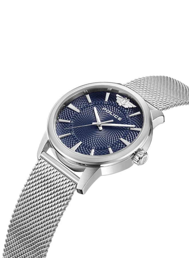 بوليس Police Raho Gents Watch With Silver Stainless Steel Bracelet & Blue Dial 5 Atm - PEWJG0005004