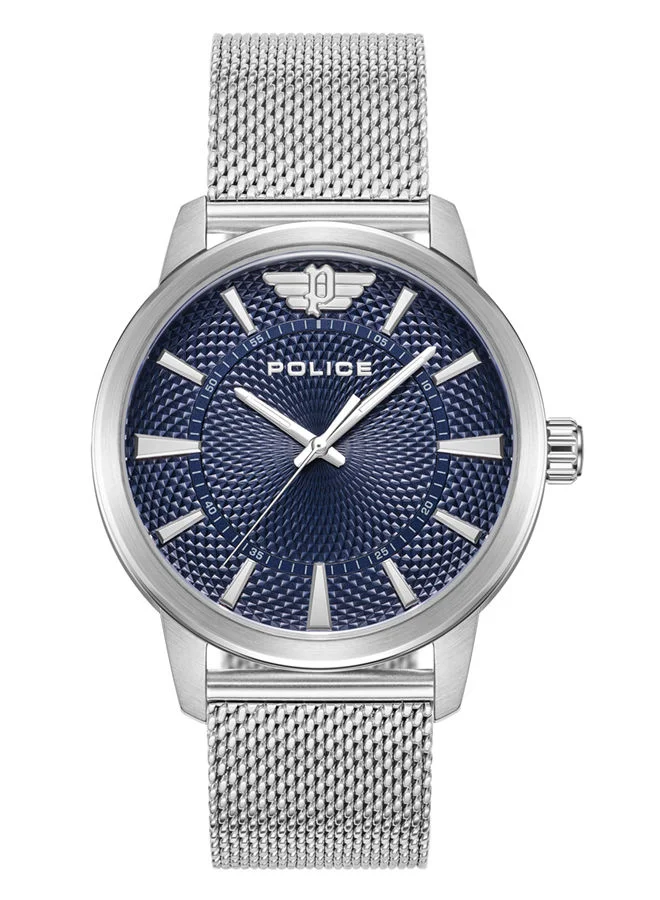 بوليس Police Raho Gents Watch With Silver Stainless Steel Bracelet & Blue Dial 5 Atm - PEWJG0005004