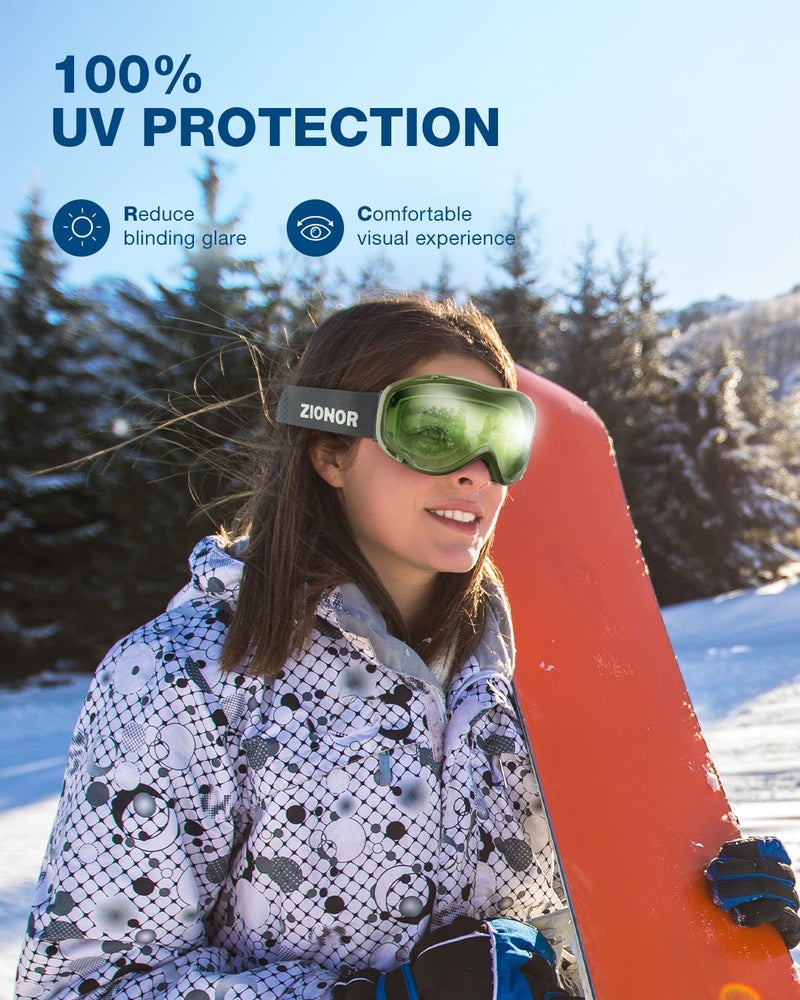 ZIONOR Lagopus Ski Snowboard Goggles UV Protection Anti fog Snow Goggles for Men Women Adult Youth - Image 4