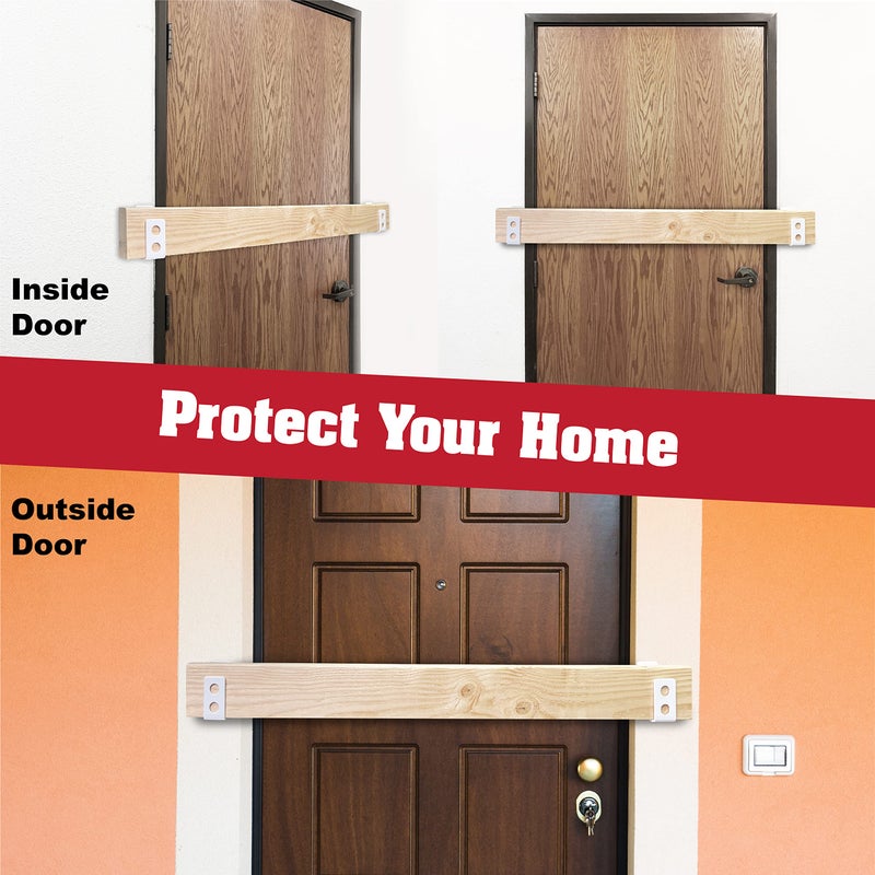 Securityman Heavy Duty 2X4 Door Barricade Brackets - Kick Proof Up To 700Lbs Install In Minutes -(2Pc) Thick 3.5Mm Iron Metal U Bracket - Gate Bar Holder For Indoor/Outdoor Door Security Brace Bar - Image 5