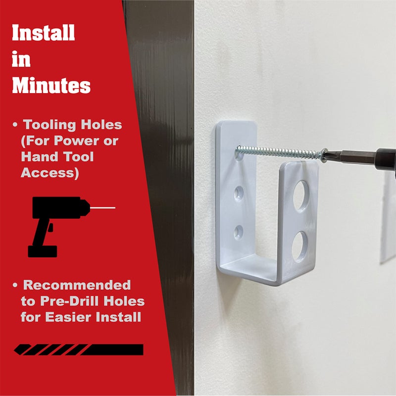 Securityman Heavy Duty 2X4 Door Barricade Brackets - Kick Proof Up To 700Lbs Install In Minutes -(2Pc) Thick 3.5Mm Iron Metal U Bracket - Gate Bar Holder For Indoor/Outdoor Door Security Brace Bar - Image 3