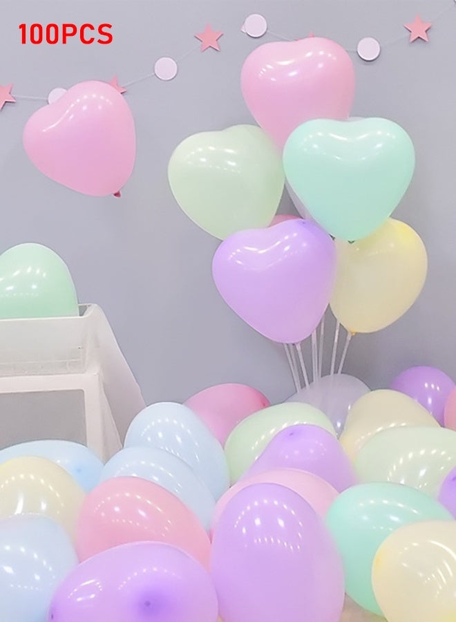 هالامودو 100 جهاز كمبيوتر شخصي ماكرون لون البالونات اللاتكس ، على شكل قلب ماكرون متعددة الألوان البالونات لحفلة عيد الميلاد ، دش الطفل ، وديكورات الزفاف - Image 1