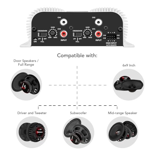 Taramp's تارامبس TS 400x4 2 أوم مضخم صوت سيارة متعدد القنوات من فئة D 400 واط RMS 4 قنوات + حزمة تارامبس برو 2.4s DSP معالج إشارة رقمية وموازن، عبوة 2 - Image 5