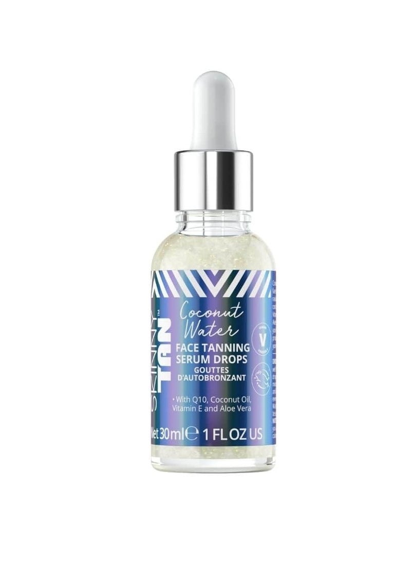 Skinny Tan Skinny Tan Water Coconut Face Tanning Serum Drops - Enrich with Vitamin E and Aloe Vera - Helps Even Skin Tone - Enhance Your Complexion - Leaves Long-Lasting, Tropical Sun-Kissed Radiance - 1 oz  - Image 1