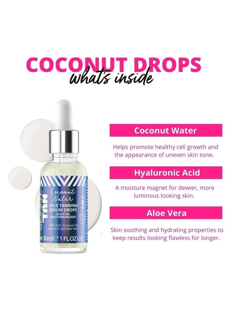 Skinny Tan Skinny Tan Water Coconut Face Tanning Serum Drops - Enrich with Vitamin E and Aloe Vera - Helps Even Skin Tone - Enhance Your Complexion - Leaves Long-Lasting, Tropical Sun-Kissed Radiance - 1 oz  - Image 3