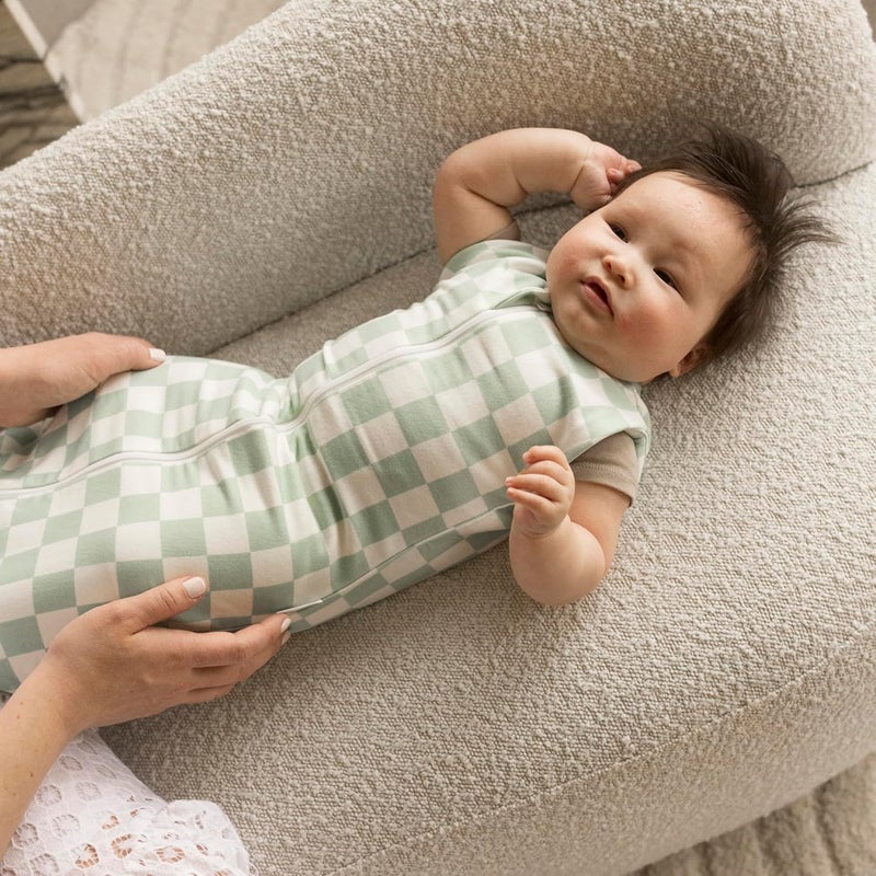 Tiny Twinkle Baby Sleep Sack 36 Months 10 TOG  Cotton  Elastane Wearable Blanket Swaddle Transition MicroFleece Machine Washable Sage Checkers - Image 5