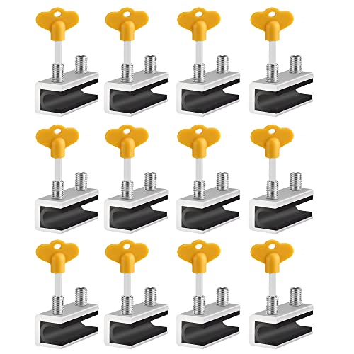 PENMAMA Window Locks,12 Sets Sliding Security Window Lock with Key for Vertical & Horizontal Sliding Windows & Sliding Doors, Adjustable Window Locks Security Window Stoppers for Patio Bedroom Home and Office - Image 1