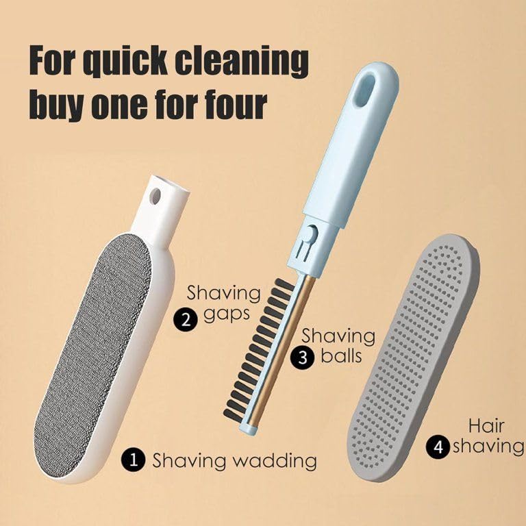 Ameedarshan 4 in 1 Multifunctional Soft Lint Remover with Brush Sweater Lint Shaver Portable Fabric Grooming Device for Maintaining Clothes Grooming Delicate Fabrics Pilling Sweater Dog CatPack of 1 - Image 4
