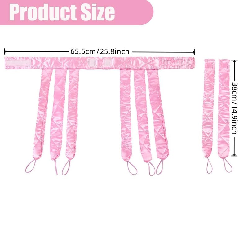 YiQiYi No Heat Hair Curler Headband For Long Hair Satin Heatless Curling Rod With Adjustable Strap Overnight No Heat Curling Roller For Women And Girls Waves And Curls (Pink) - Image 5