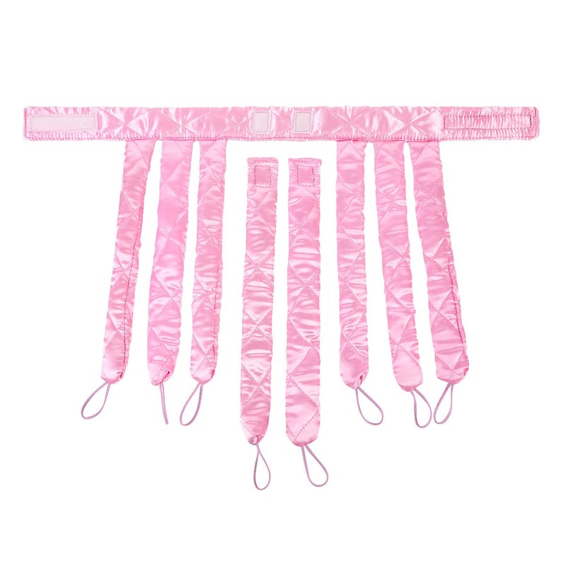 YiQiYi No Heat Hair Curler Headband For Long Hair Satin Heatless Curling Rod With Adjustable Strap Overnight No Heat Curling Roller For Women And Girls Waves And Curls (Pink) - Image 2