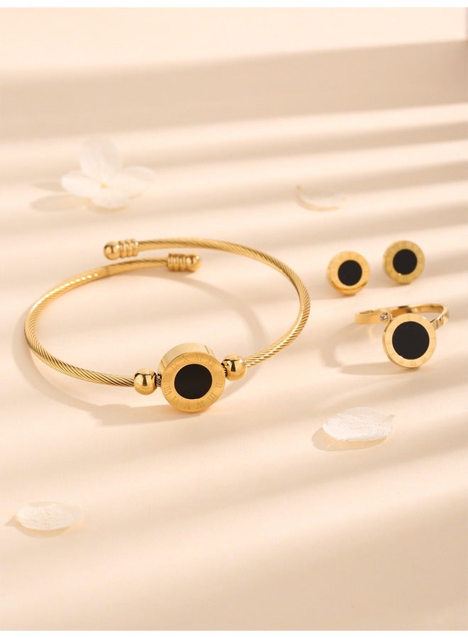Zeemey 3PCS Jewelry Bracelet Ring and Earring for Women - Image 4