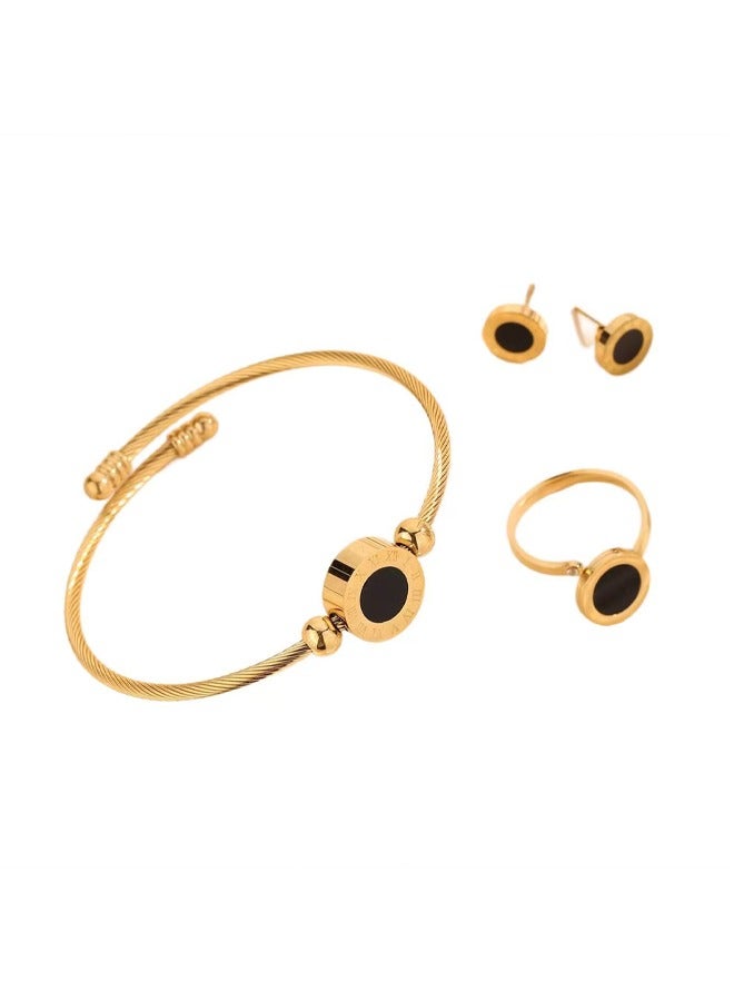 Zeemey 3PCS Jewelry Bracelet Ring and Earring for Women - Image 1