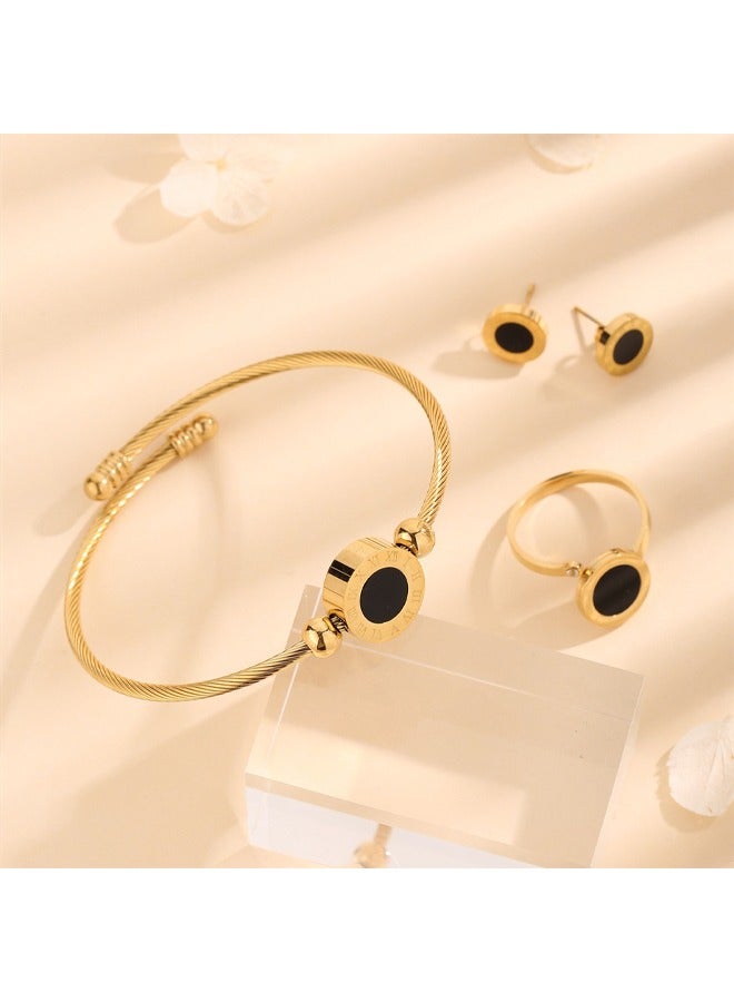 Zeemey 3PCS Jewelry Bracelet Ring and Earring for Women - Image 2