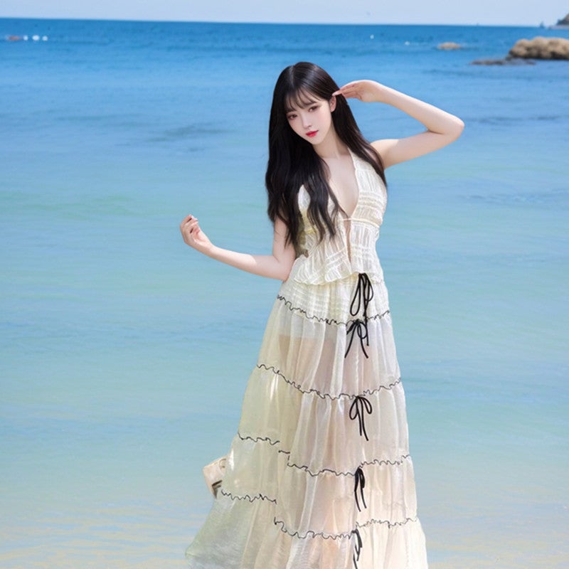 Thai Seaside Vacation Wear for Women, Pure Lust, Sexy Backless Halterneck Dress, Super Fairy Seaside Swimsuit for Women, New Style - Image 2