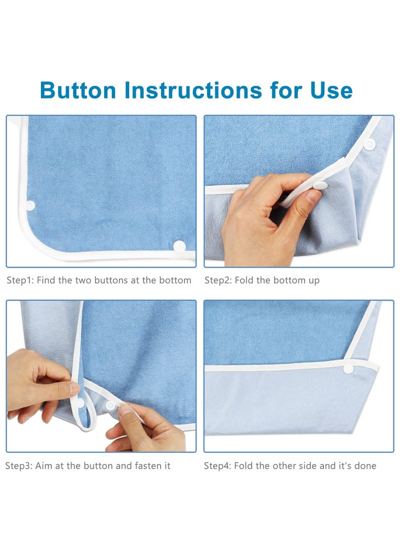 3 Pack Adult The Eldly Bib with Snaps, Reusable for Eating, Washable Dining Bibs Elderly, Clothing Protector Elderly Men Women and Disabled - Image 5