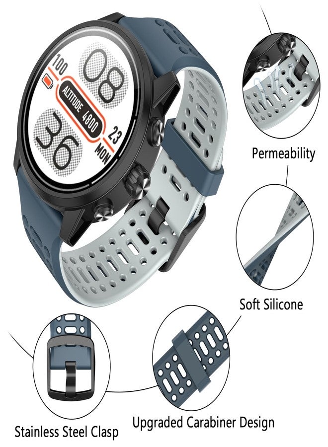 MYSNBKN Compatible with Coros Pace 2/Apex 42mm/Apex 2 Watch Bands, 20mm Quick Release Watch Band Sport Silicone Watch Strap Breathable Wristband for Women Men - Image 2
