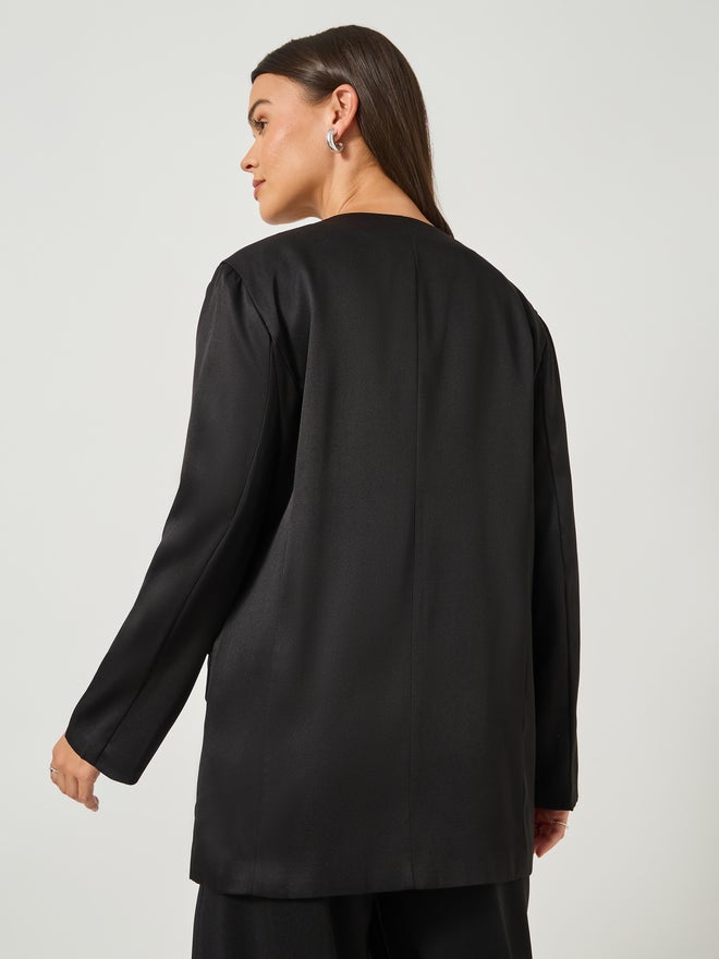 Styli Styli Solid Regular Fit Regular Length Double Breasted Blazer  - Image 5