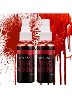 2 Psc Washable Fake Blood Sprayhalloween Fake Blood Splatter De'Lanci Liquid Blood For Clothesskin And Eye Dropssquirt Fake Blood Makeup For Vampire Monster Zombie Bride And Costumes100G(3.53 Oz)