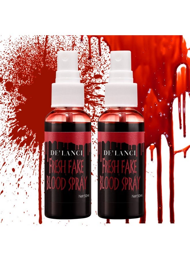 BEUSELF - 2 Psc Washable Fake Blood Sprayhalloween Fake Blood Splatter De'Lanci Liquid Blood For Clothesskin And Eye Dropssquirt Fake Blood Makeup For Vampire Monster Zombie Bride And Costumes100G(3.53 Oz) - Image 1
