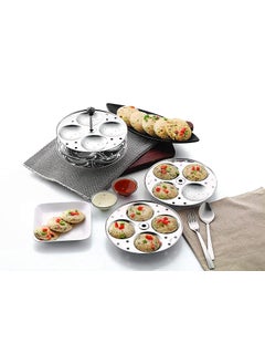 Yugefom Yugefom Stainless Steel Idly Stand Suitable for Outer Lid Cooker4x3 PlatesSilver Standard  - Image 1