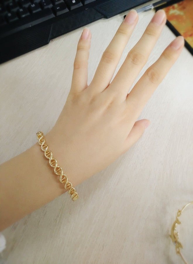 نوماندا سوار نوماندا ذو التصميم الحلزوني المزدوج ثلاثي الألوان من الفضة والذهب، مجوهرات للنساء (ذهبي) - Image 2