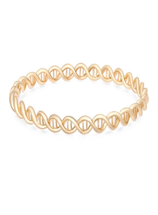 نوماندا سوار نوماندا ذو التصميم الحلزوني المزدوج ثلاثي الألوان من الفضة والذهب، مجوهرات للنساء (ذهبي) - Image 1