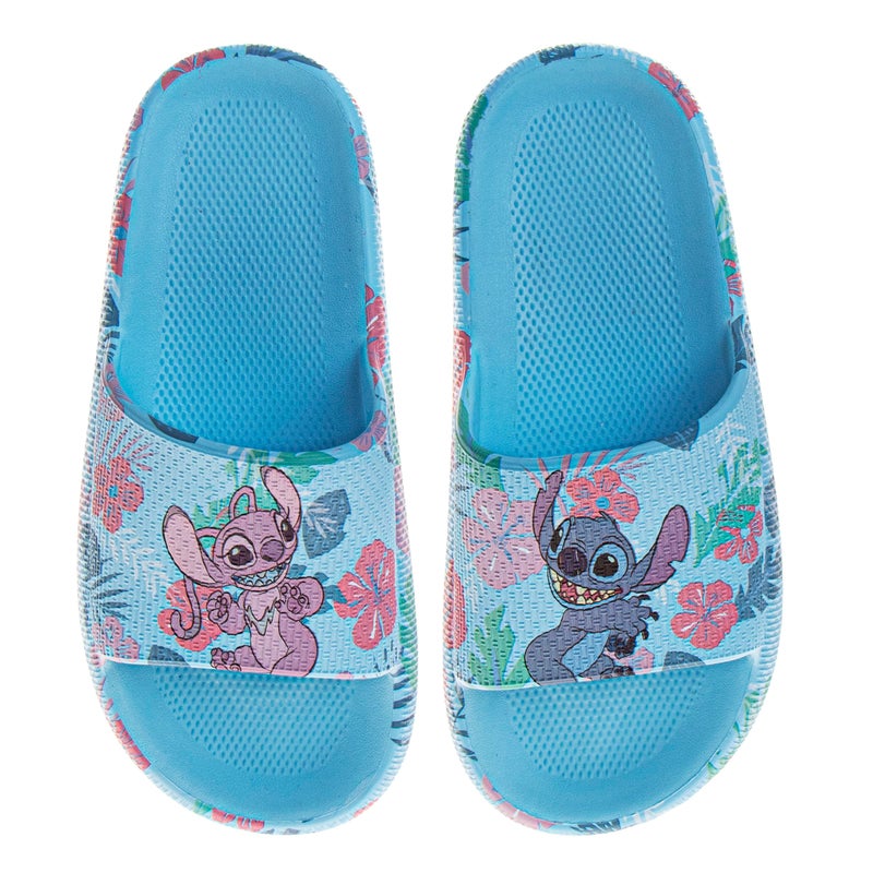 Josmo Kids Lilo and Stitch Slide Open Toe - Girls Sandals Stitch SlipOn Slides - Blue (size 13 little kid) - Image 1