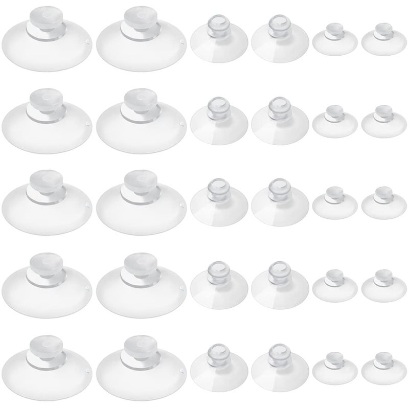 LuluEasy 30 Pieces 3 Sizes Clear Suction Cups for Glass Without Hooks Small Rubber Suction Cups for Home Organization Festival Christmas Decoration Window Assorted Sizes 08 12 22 inch