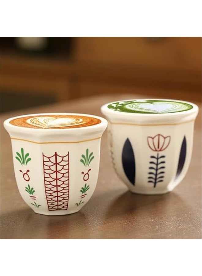 بيوينتي كوب قهوة سيراميك 180 مل من هوبزوزا، للشاي التركي والكابتشينو واللاتيه (A-180BR)، 2 - Image 2