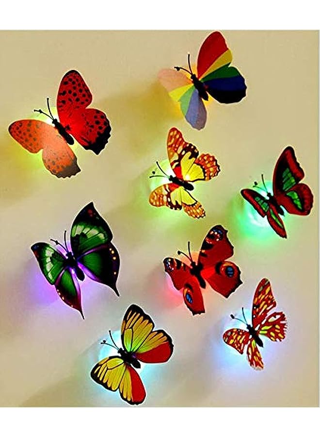 PROMASS Pcs Wall Stickers Butterfly LED Lights Wall Stickers 3D House Decoration - Image 1
