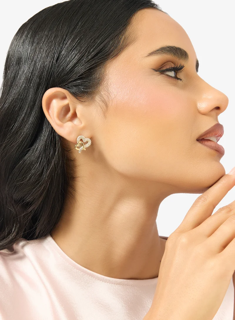 GUESS  Heart Pave Studs Earrings for Women | Best Price UAE