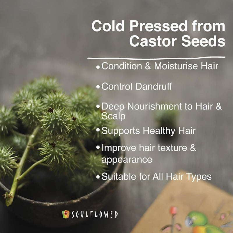 Soulflower ROSEMARY CASTOR OIL FOR HAIR GROWTH, HAIRFALL CONTROL, DRY, DAMAGED, FRIZZY & BEARD HAIR OIL - 100% PURE, VEGAN, CLINICALLY PROVEN, ECOCERT COSMOS CERTIFIED, 6.77 FL OZ - Image 5