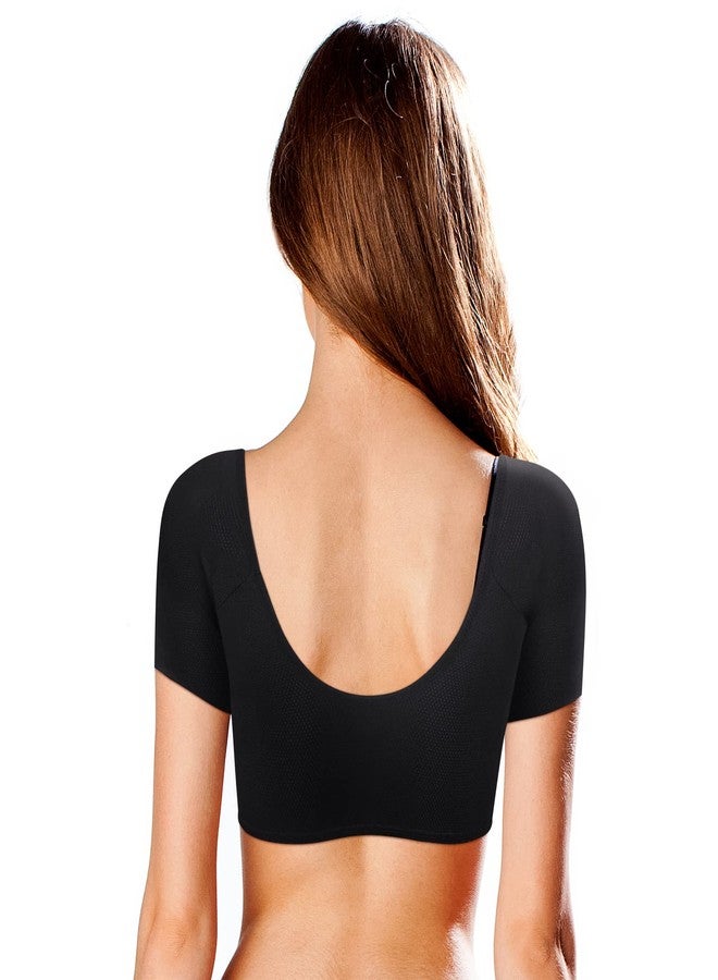 Janmercy 2 Pcs Underarm Sweat Vest Armpit Sweat Proof Shirt Anti Washable Reusable Dress Shields for Underarm Women Underwear Vest Short Sleeve for Women Ladies Armpits - Image 3