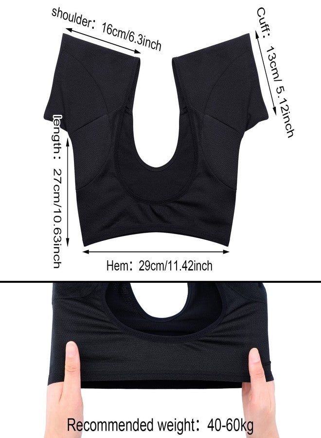 Janmercy 2 Pcs Underarm Sweat Vest Armpit Sweat Proof Shirt Anti Washable Reusable Dress Shields for Underarm Women Underwear Vest Short Sleeve for Women Ladies Armpits - Image 5