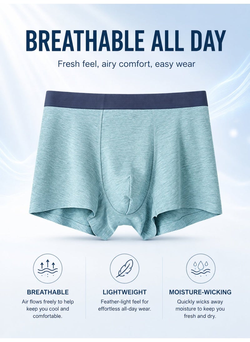 Men's Modal Boxer Briefs 4 Pack Antibacterial Honeycomb Mesh Crotch Ultra Soft Moisture Wicking L-3XL Daily Wear - Image 2