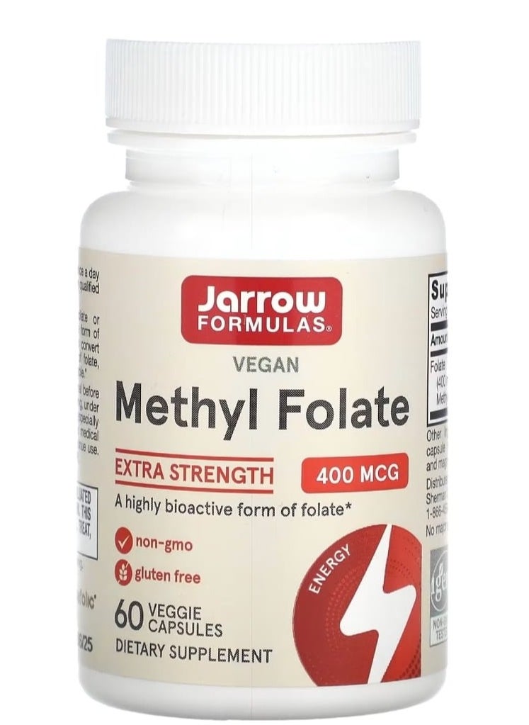 jarrow formulas Methyl FolateExtra Strength 400 mcg 60 Veggie Capsules 